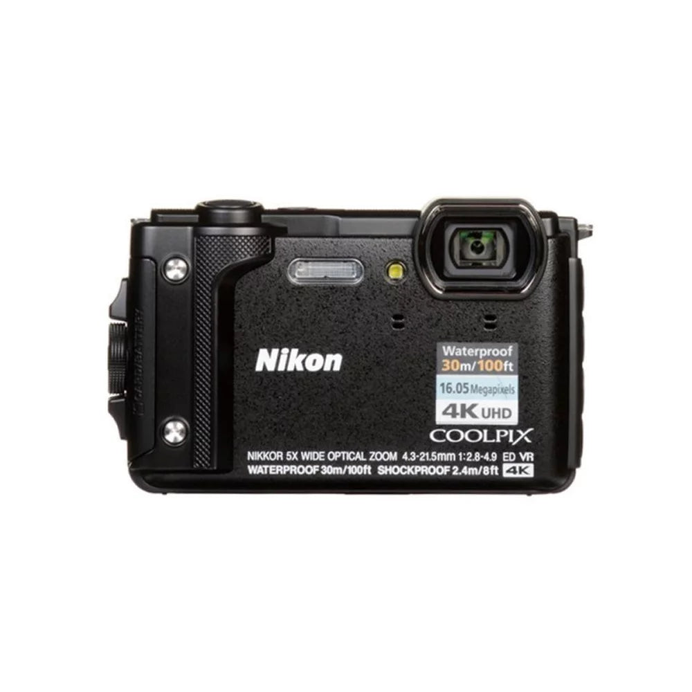 Warranty Battery + 1 Nikon Extra W300 (Black) + Flash+ Camera Yr COOLPIX