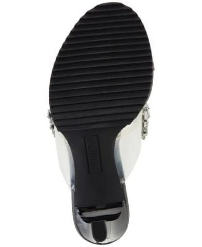 Embellished 5.5 Leather Heeled Bedika Sandal On Dress KARL Toe PARIS Womens LAGERFELD Black Slip Open