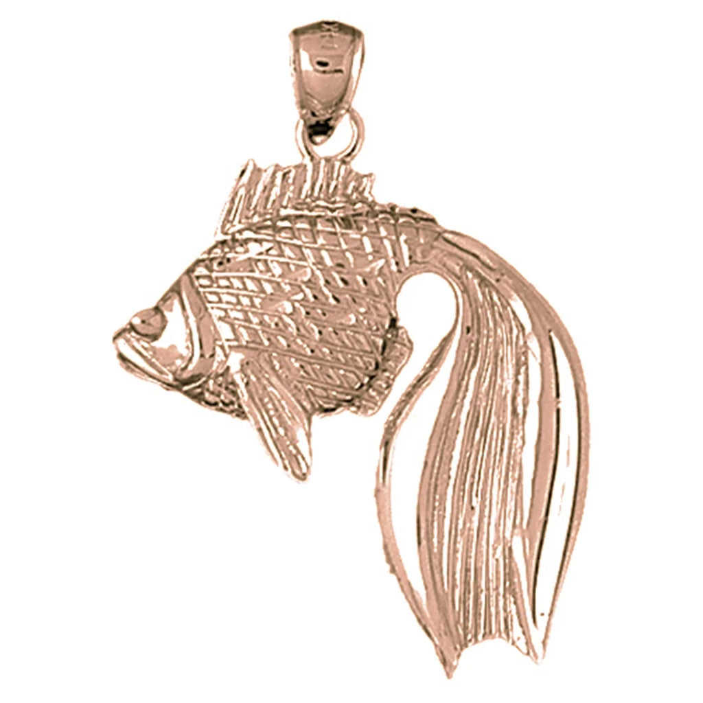 '- mm Gold 40 Rose Pendant Halibut 14K