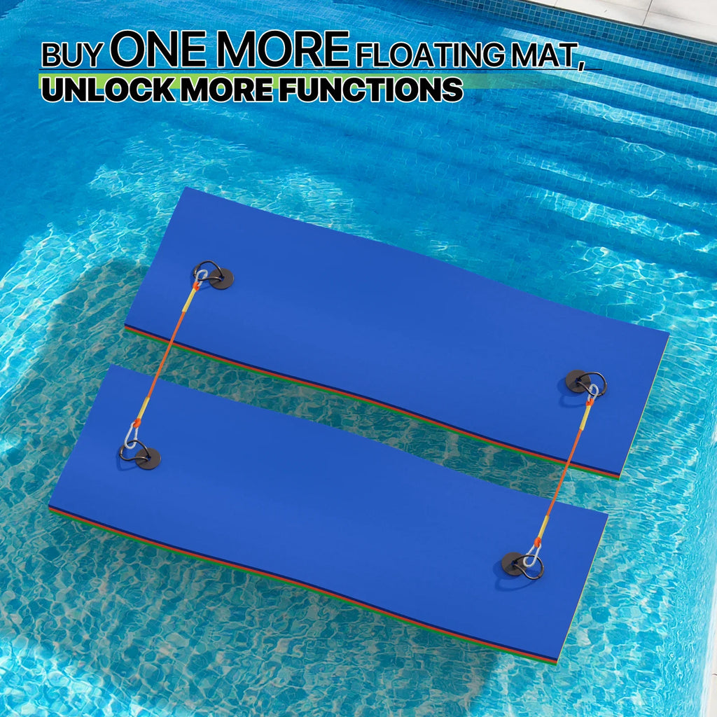 for Pool Water Tear-Resistant 3-Layer Lake Water Outdoor Pad, Mat, XPE Foam Water Recreation Lily Blue Ocean Mat River 6x2ft Float Activities, Pad Magshion Floating Floating