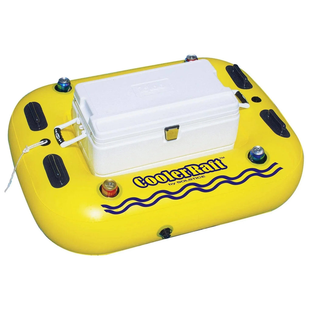 55" Raft Cooler Swimming and Inflatable Yellow Black Float Pool