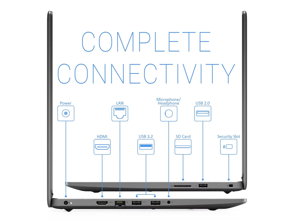 HDMI, NVMe Bluetooth, Windows Vega 3, 3.5GHz, Home RAM, 512GB Card Wi-Fi, Upto 8GB Notebook, Reader, FHD 3 15.6" 3250U AMD Inspiron SSD, 10 Ryzen 3505 Display, Dell