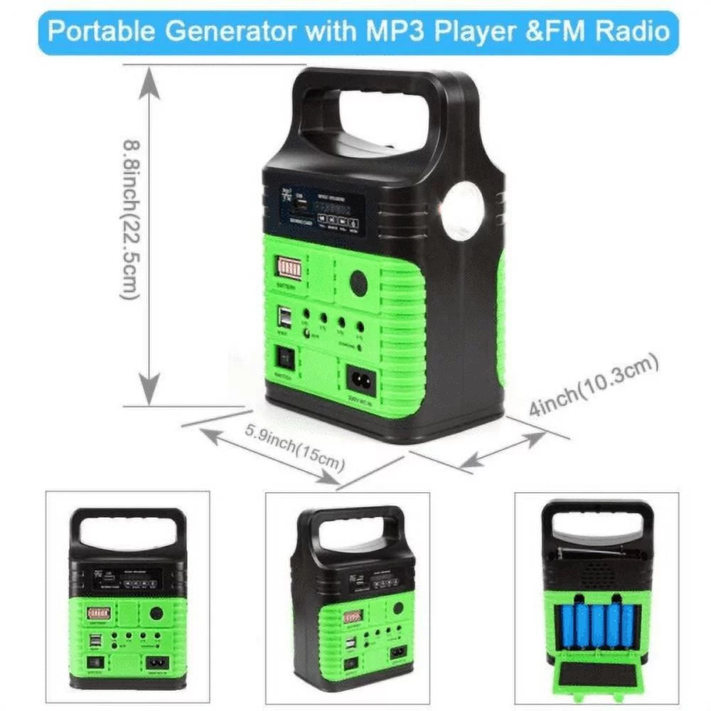 with Outdoor Station Charger Back-up Emergency Solar Power with Flashlights, Electric Camp Lamps 10W Battery Power System Generator Panel, Solar Home Portable USB and