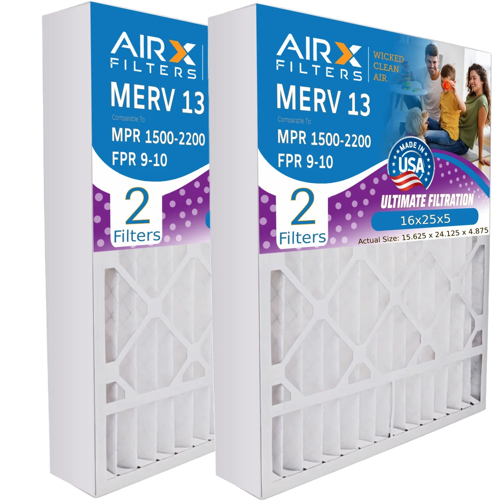 MERV WICKED AIRX 1500 by 13 MERV to FILTERS 16x25x5 2200 16x25x5 Made Ultravation - Comparable 91-005 FPR MPR USA Filter AIR. Compatible Premium Furnace Air & with Filter CLEAN 13 9