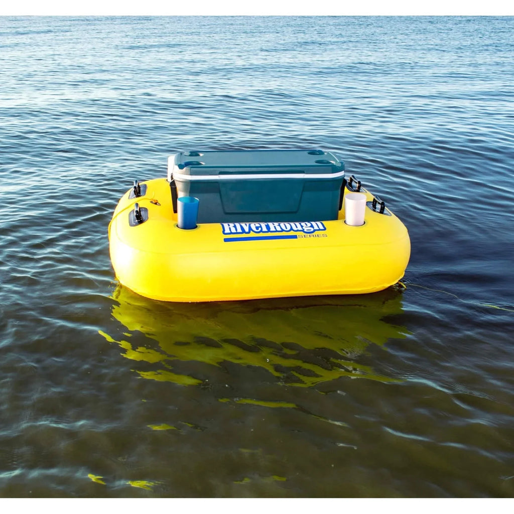 55" Raft Cooler Swimming and Inflatable Yellow Black Float Pool