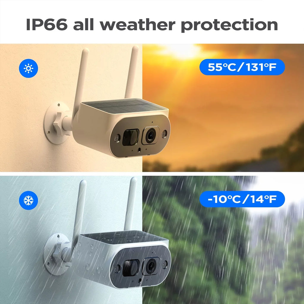 Toguard Powered Pack Wireless Camera Camera SC15 WiFi Solar Surveillance Outdoor 2K/4MP 2 Bullet Battery Security