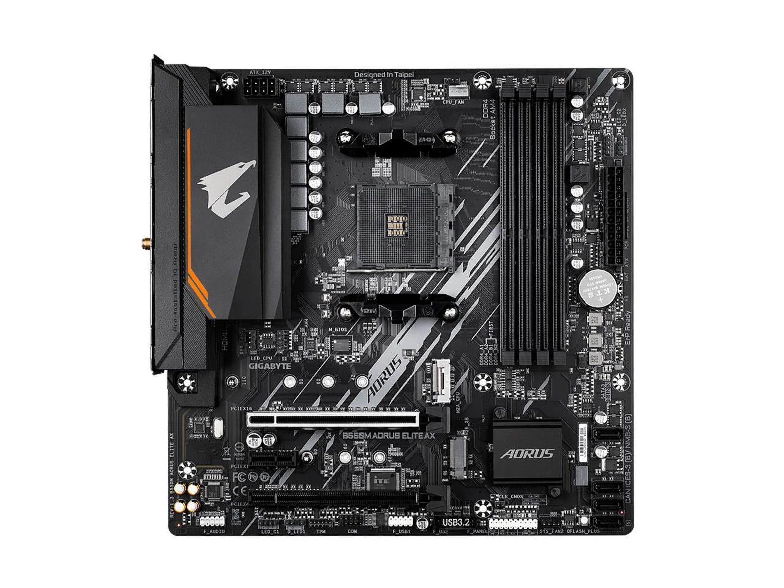 Micro-ATX 4.0 B550 3.2 AM4 GIGABYTE Gen Single B550M M.2, USB (rev Motherboard GbE with 1.3) ELITE PCIe Realtek AORUS AMD SATA 6Gb/s, 1, LAN, AX