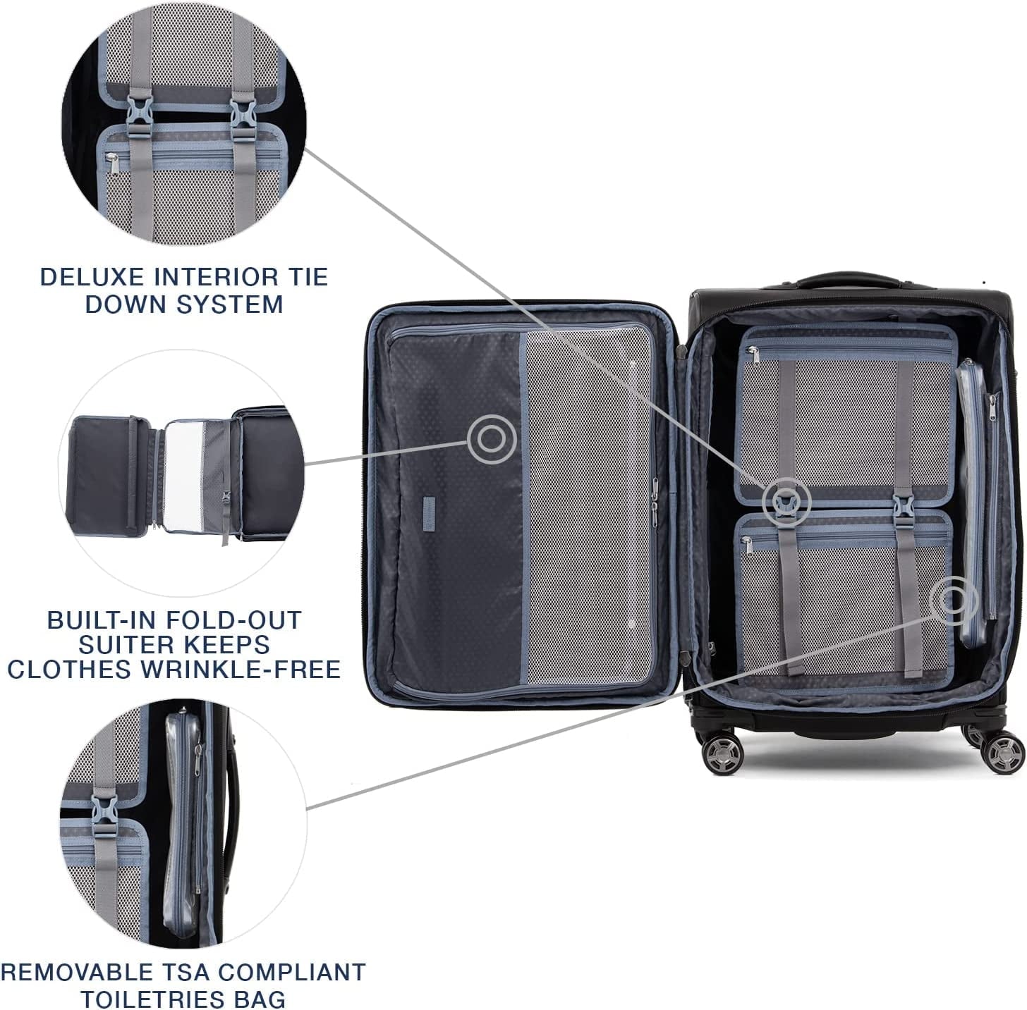Men Lock, Black, 8 Expandable Softside and Travelpro Checked Checked TSA Suitcase, Shadow Black Spinner Platinum Medium Shadow 25-Inch Checked-Medium Luggage, Women, 25-Inch Wheel Elite