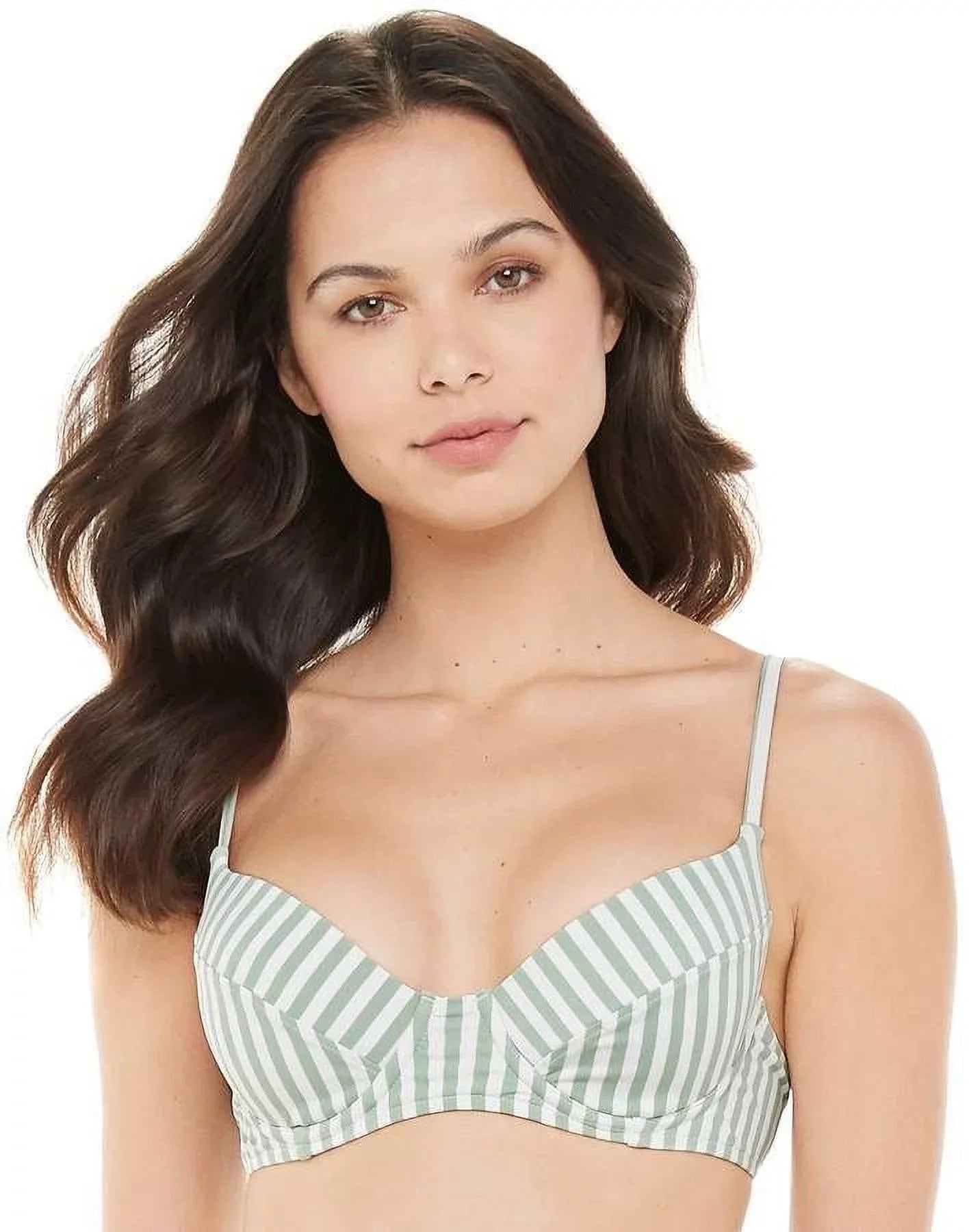 US Lydia X-Large Top, Swim Striped Bikini WeWoreWhat JADEITE Underwire