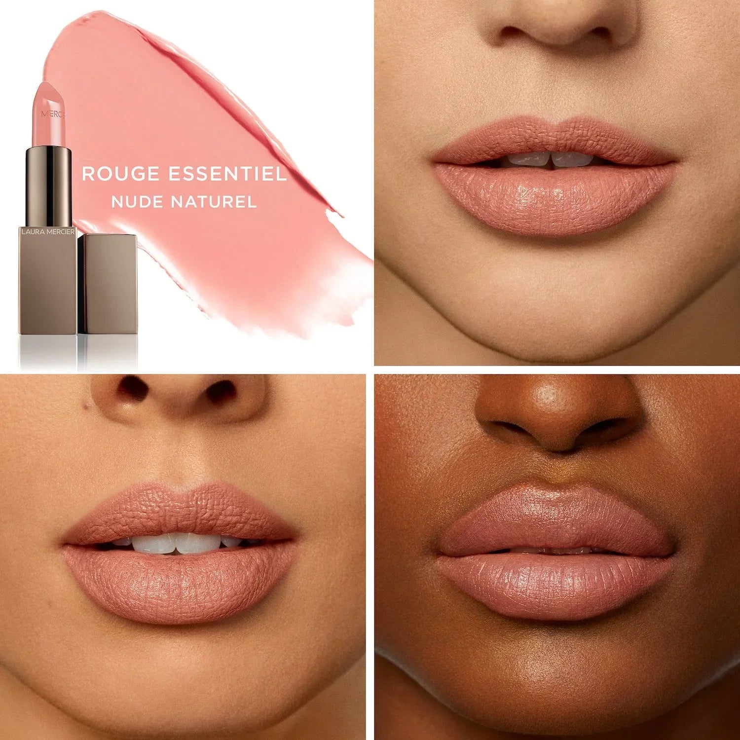 Mercier Rouge Silky Cream Nude nude - Laura brown peach Essentiel Naturel Lipstick -