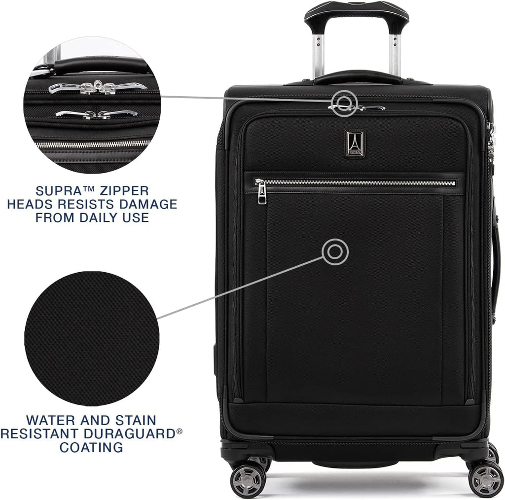 Men Lock, Black, 8 Expandable Softside and Travelpro Checked Checked TSA Suitcase, Shadow Black Spinner Platinum Medium Shadow 25-Inch Checked-Medium Luggage, Women, 25-Inch Wheel Elite