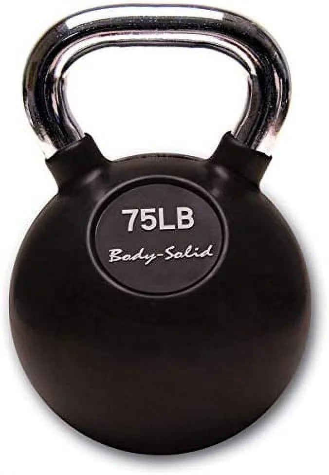 Pounds Body-Solid Chrome Rubber 5-80 Kettlebells (75) Coat