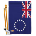 World Decorative the & Bracket Set Nationality Vertical x Impressions House Garden Cook Flag of Home Americana Flags 40 Hardware in. Flag Pole Sided AA-CY-HS-140059-IP-BO-D-US18-AG Double 28 Islands &