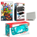 with Starter US Switch Screen and with Kit Import Plug Turquoise Mario - Fury, + World Console Nintendo Accessory 3D Bundle Cleaning Bowser¡¯s Super Lite Cloth