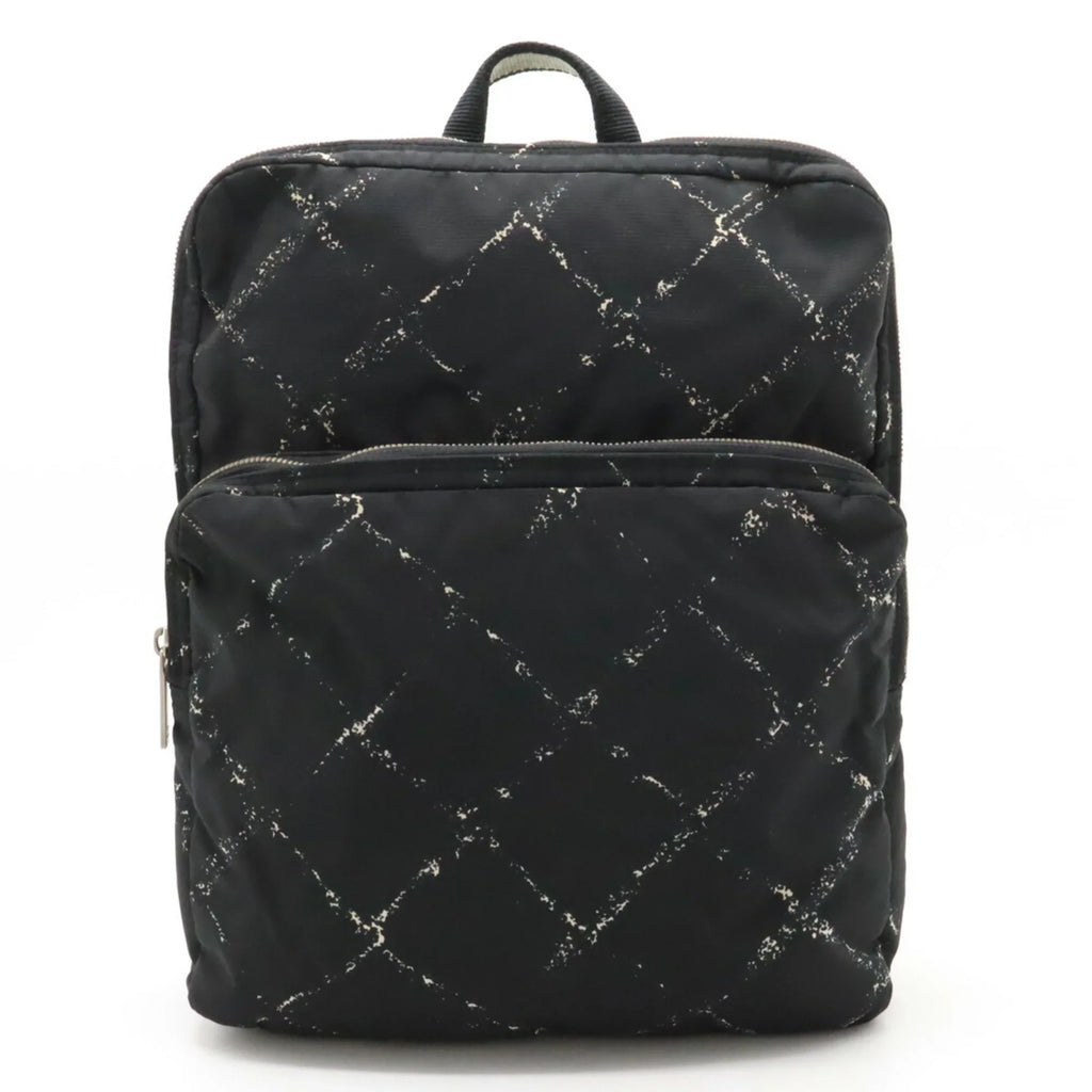 Nylon Daypack Travel CHANEL Rucksack (Good) Jacquard Line Chanel Black Old Backpack Pre-Owned