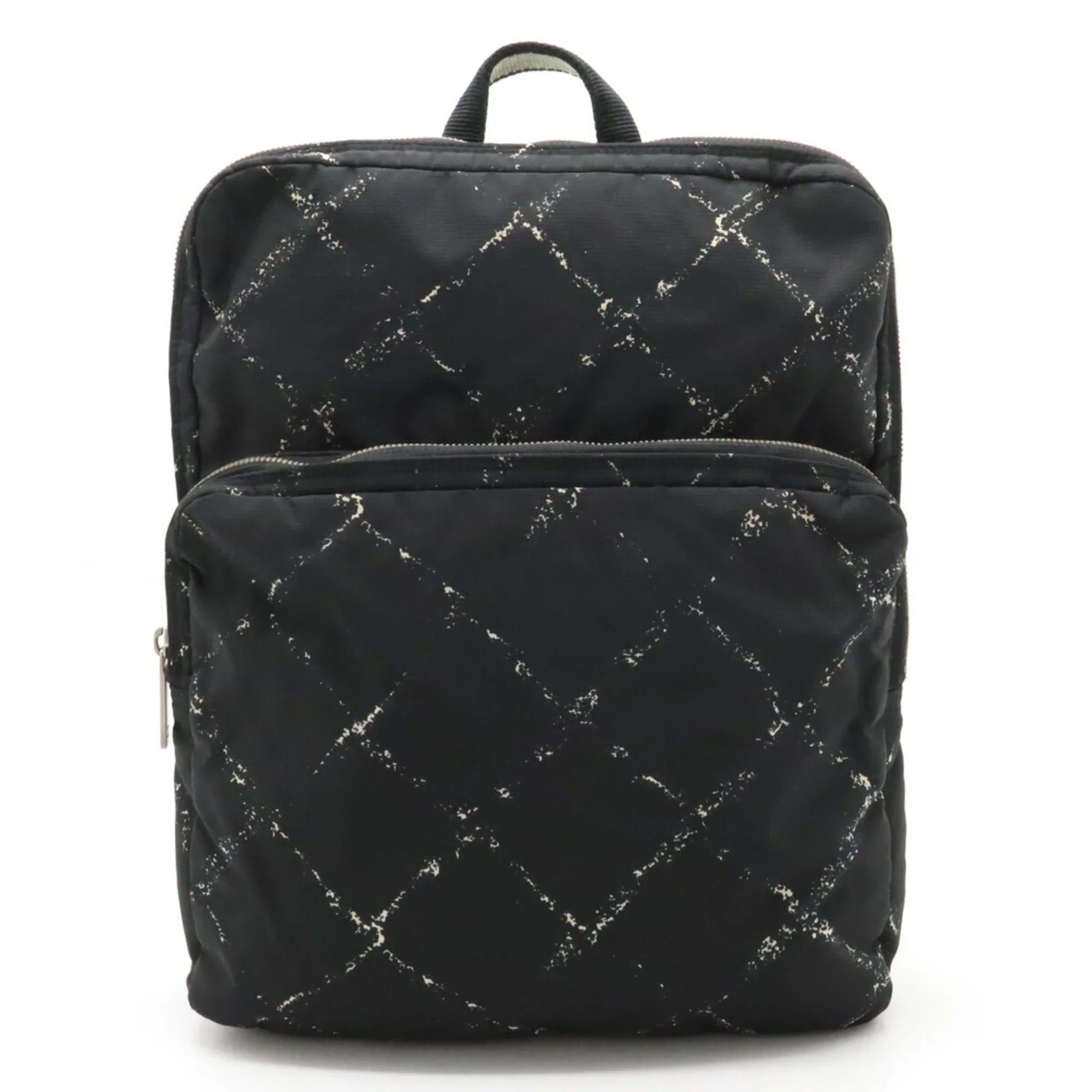 Nylon Daypack Travel CHANEL Rucksack (Good) Jacquard Line Chanel Black Old Backpack Pre-Owned