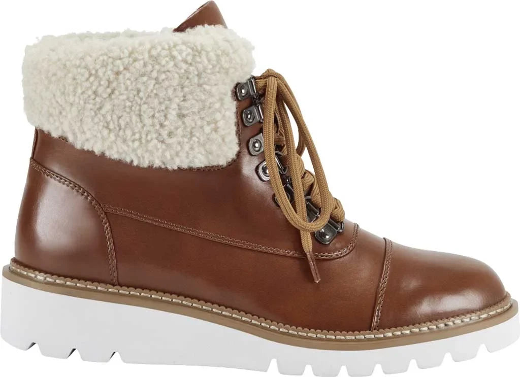 Tan Bootie Faux Alden Women's Hiker Leather/Faux 11 M Shearling Wedge Aerosoles