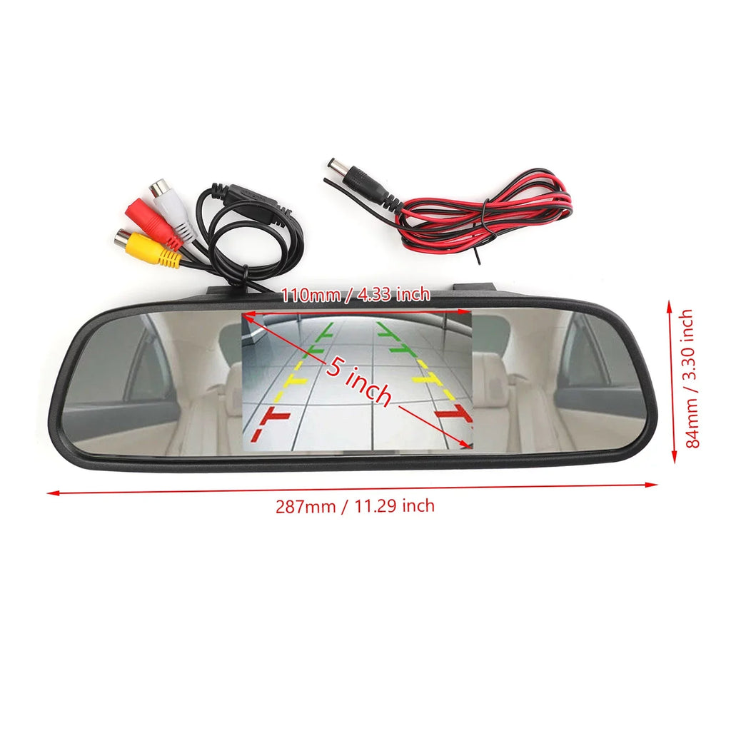 Kit Hornets Camera Vehicle 170 System Universal Car Monitor Mirror 5.0" TFT 2-DAY + Mad LCD