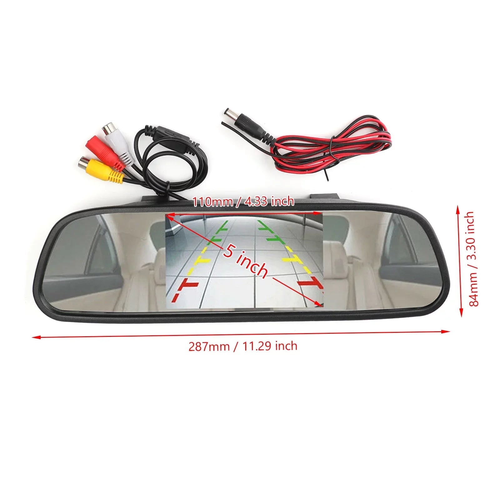 Kit Hornets Camera Vehicle 170 System Universal Car Monitor Mirror 5.0" TFT 2-DAY + Mad LCD