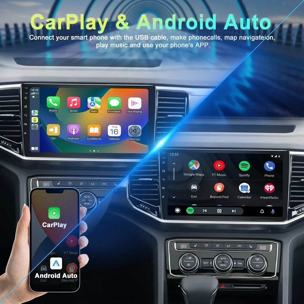 GPS Tacoma 2016-21 with Carplay Radio Head 4+32GB Bluetooth N300 Android Camera For Toyota 13 Unit Backup