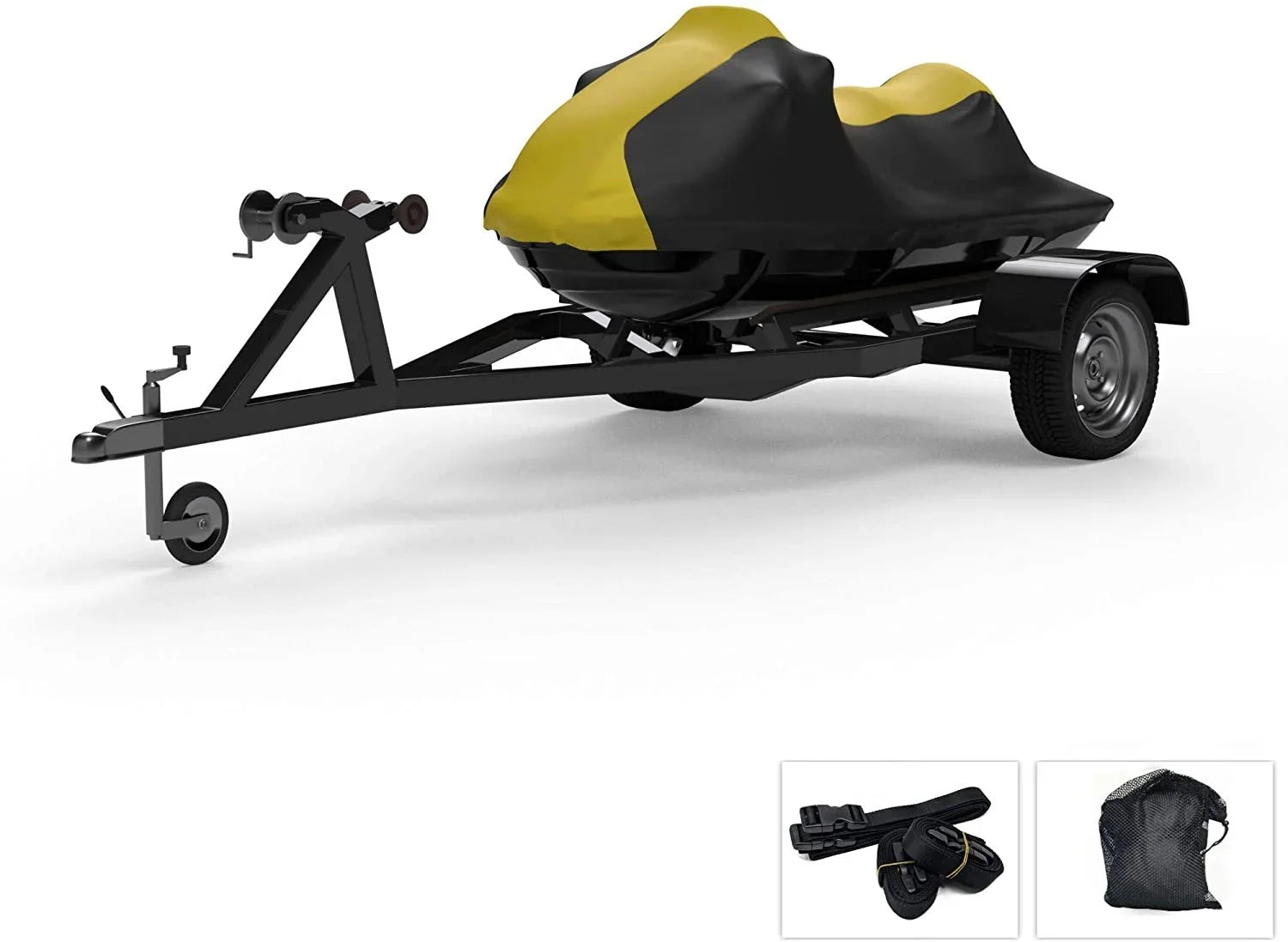 Weather Bag Yellow/Black Wave VX Trailer Covers Cruiser for Storage - Ski Protects Includes Trailerable - Weatherproof & from More! - All & Sun, Runner HO Rain, Straps Jet Yamaha 2015-2019 -