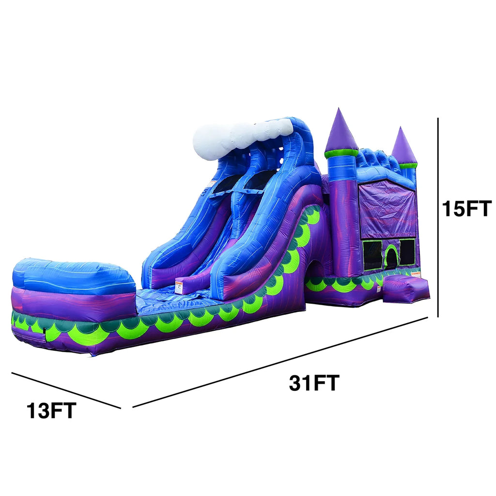 and Outdoor Kids Adults Mermaid and Lane Commercial JumpOrange Slide Dual Bounce Titan House Grade Inflatable Pool for with with Blower