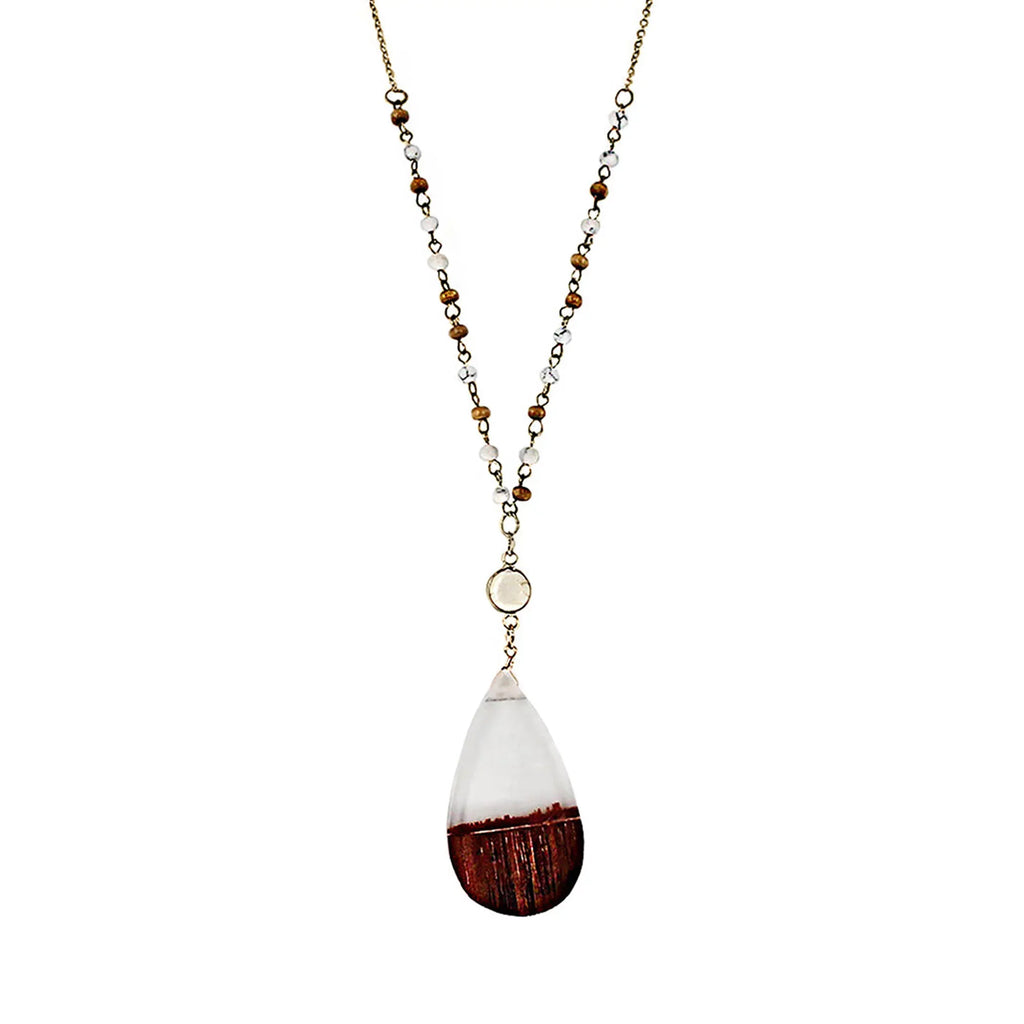 Clear Wood Beaded Box Anniversary | Resin Pendant Wood Boutique Blue Gift Chain Necklace Inc Tenes Women, for