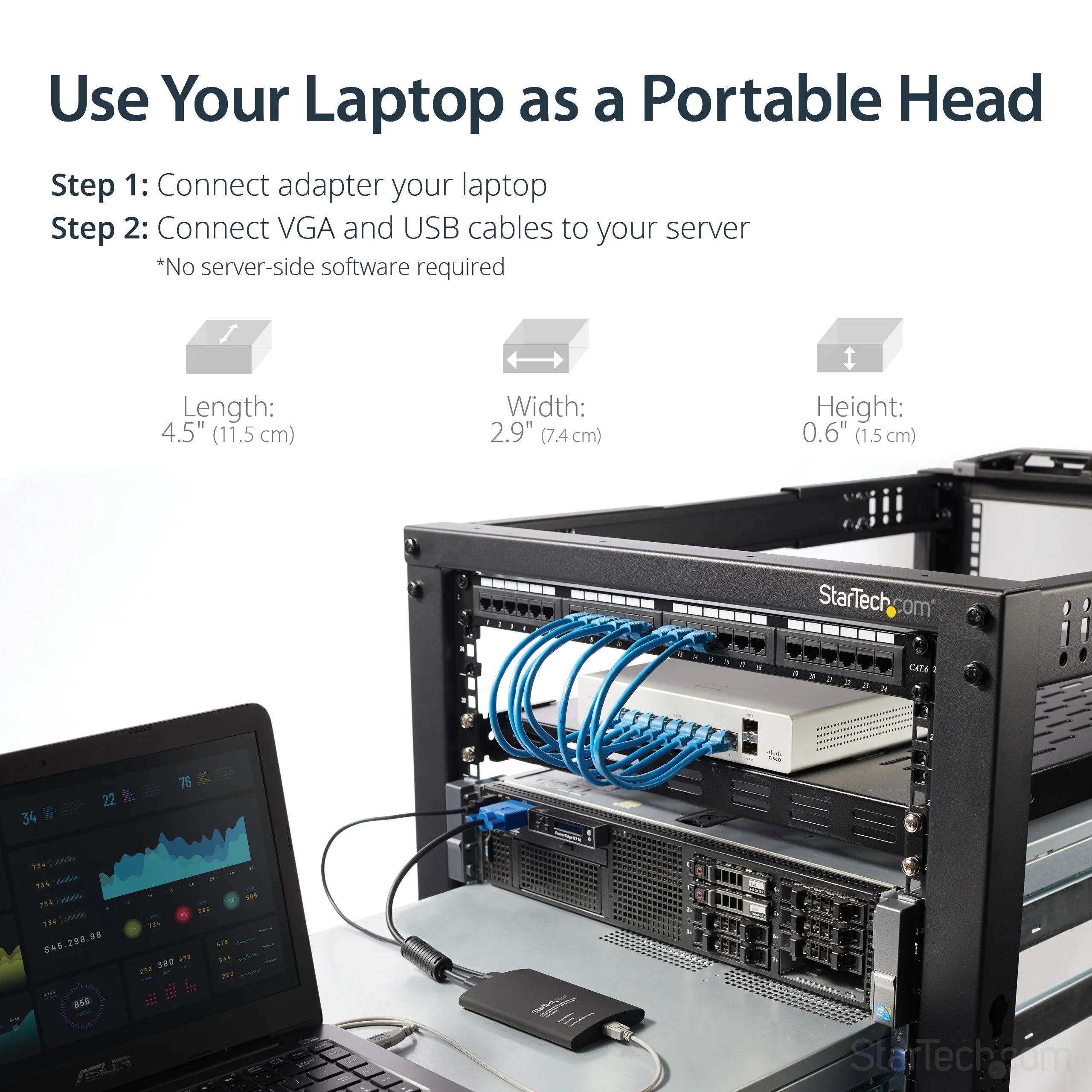 Console KVM 1200 ¨C Portable ¨C 2.0 to USB Laptop Cart StarTech.com Adapter 1920 x Crash