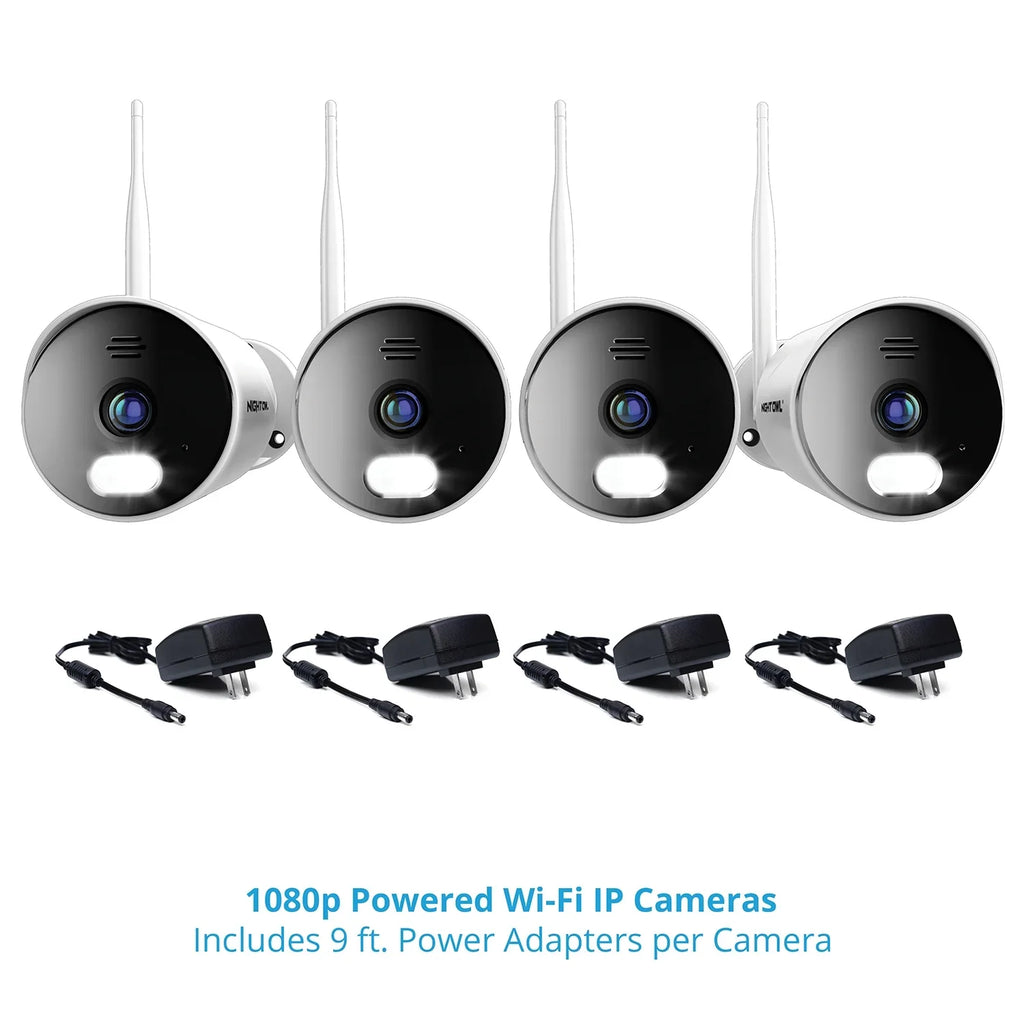 Wi-Fi Owl Cameras Night 1TB Drive NVR Channel with 4K Spotlight Wi-Fi 1080p 10 4 IP HD Hard and