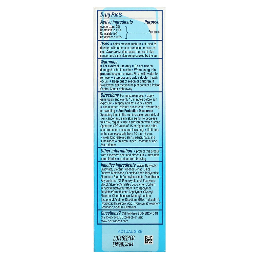 Sunscreen, Moisturizer SPF 3 1.7 Hyaluronic fl Hydro Neutrogena, oz 50, of Acid With Fragrance-Free, Boost Pack