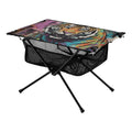 Compact Table Camping Hiking Portable Outdoor Beach Foldable Picnic Fishing Bag Tiger BBQ Table with Table for Storage Abstract