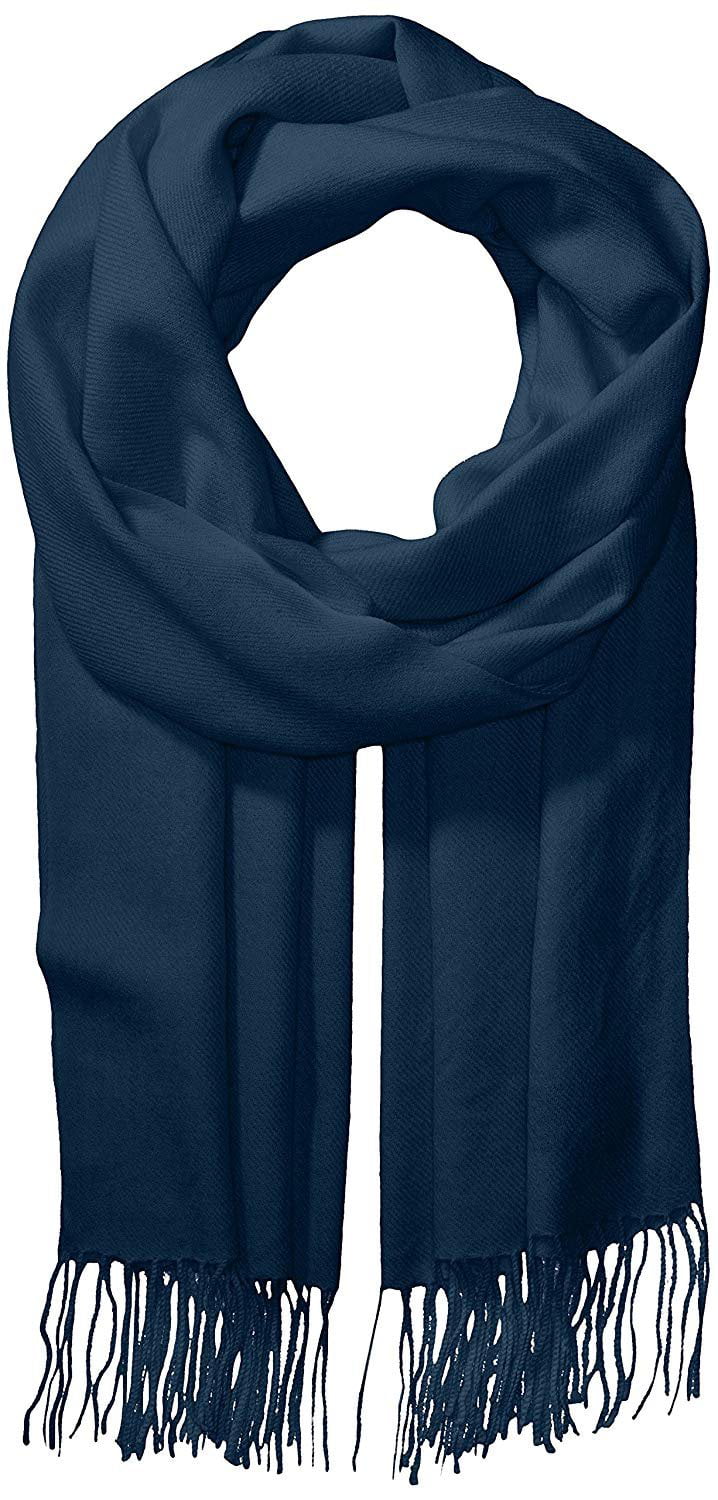 Soft Size One Scarf, Cashmere Fiorentina Twill La Women's Navy,
