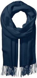 Soft Size One Scarf, Cashmere Fiorentina Twill La Women's Navy,
