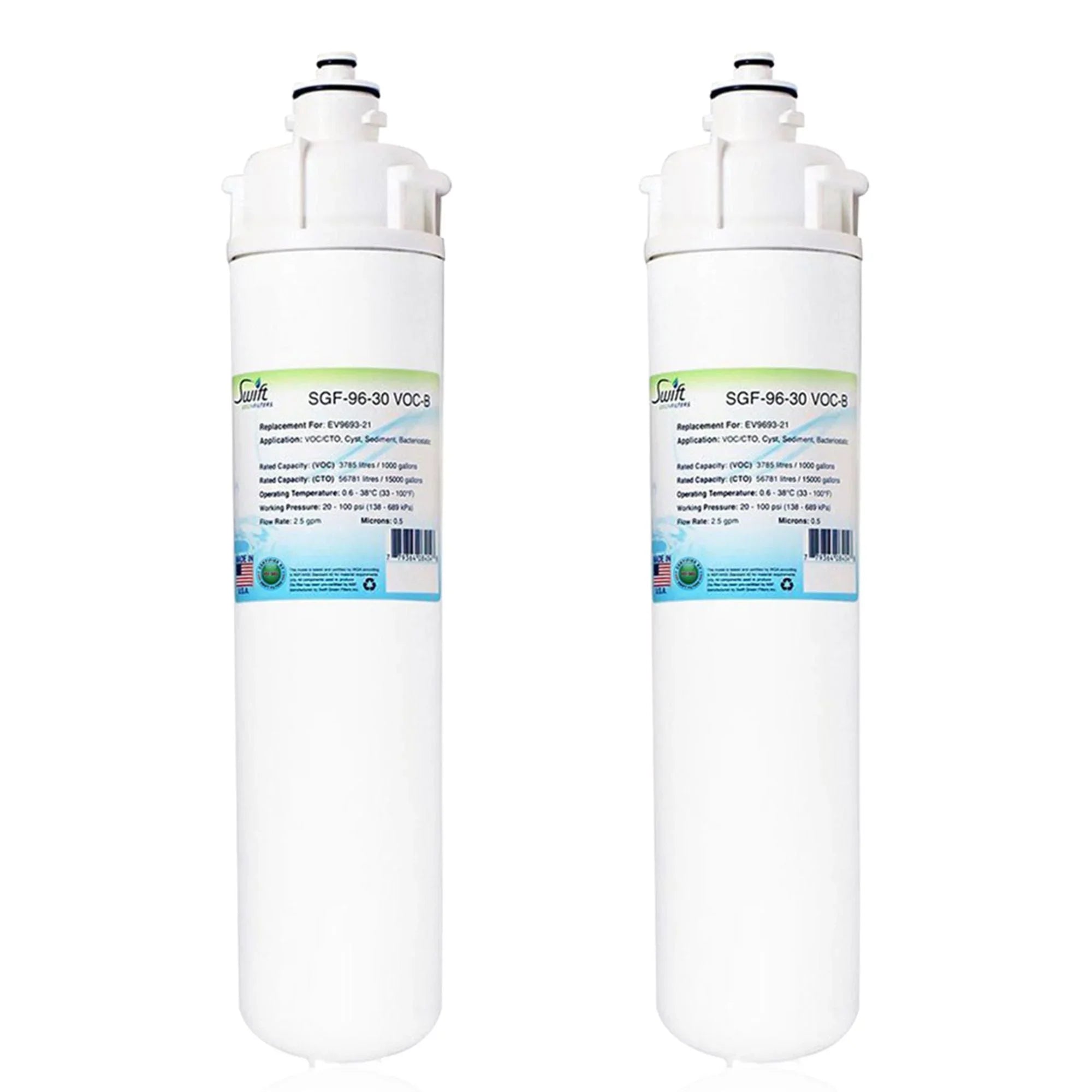 VOC-B in Compatible of EV9623-21, Filter Green Made Water SGF-96-30 (Pack Filters Swift Commercial for 2) USA