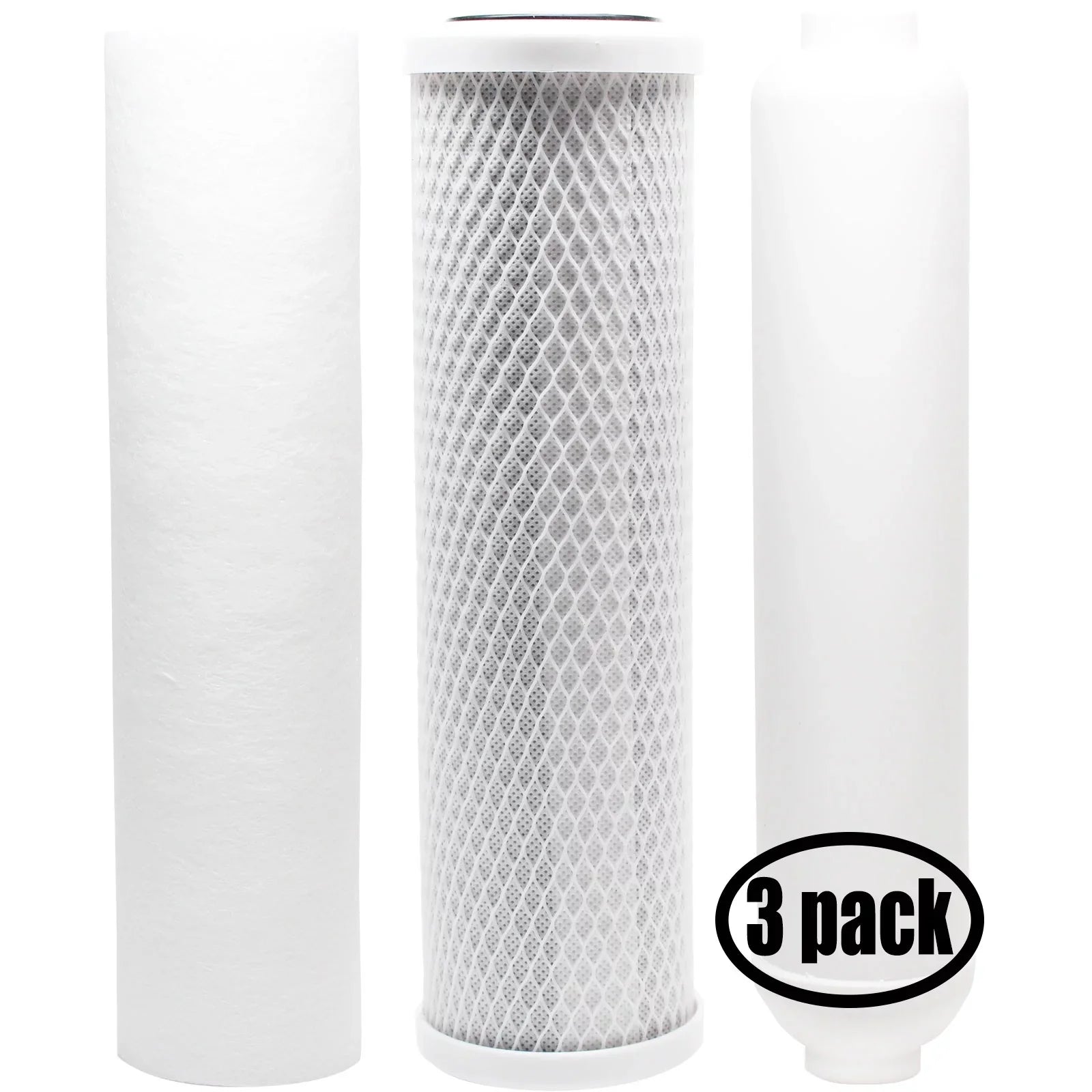 '- Filter RO-TFM-4SV 3-Pack Inline for Kit Carbon Filter Denali Includes Brand Pure - for System Sediment Replacement Watts & Filter RO Cartridge PP Block Filter,