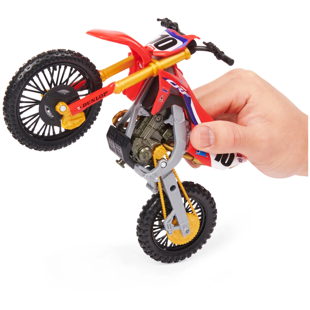 1:10 Brayton Supercross, with Motorcycle Display Justin Replica Scale Stand Collector Authentic Die-Cast