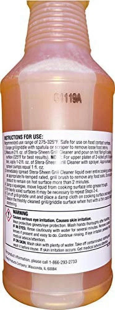 (Pack Sheen - 1) Cleaner Oz (1 Restaurant Flat Formula of - Grill Fl Eliminate Griddles Cleaner Non-Caustic Tough Top fl & oz Quality Bottle Food Grease Cafe 32 Grills Safe, for count) 32 - - - Encrusted and Stera