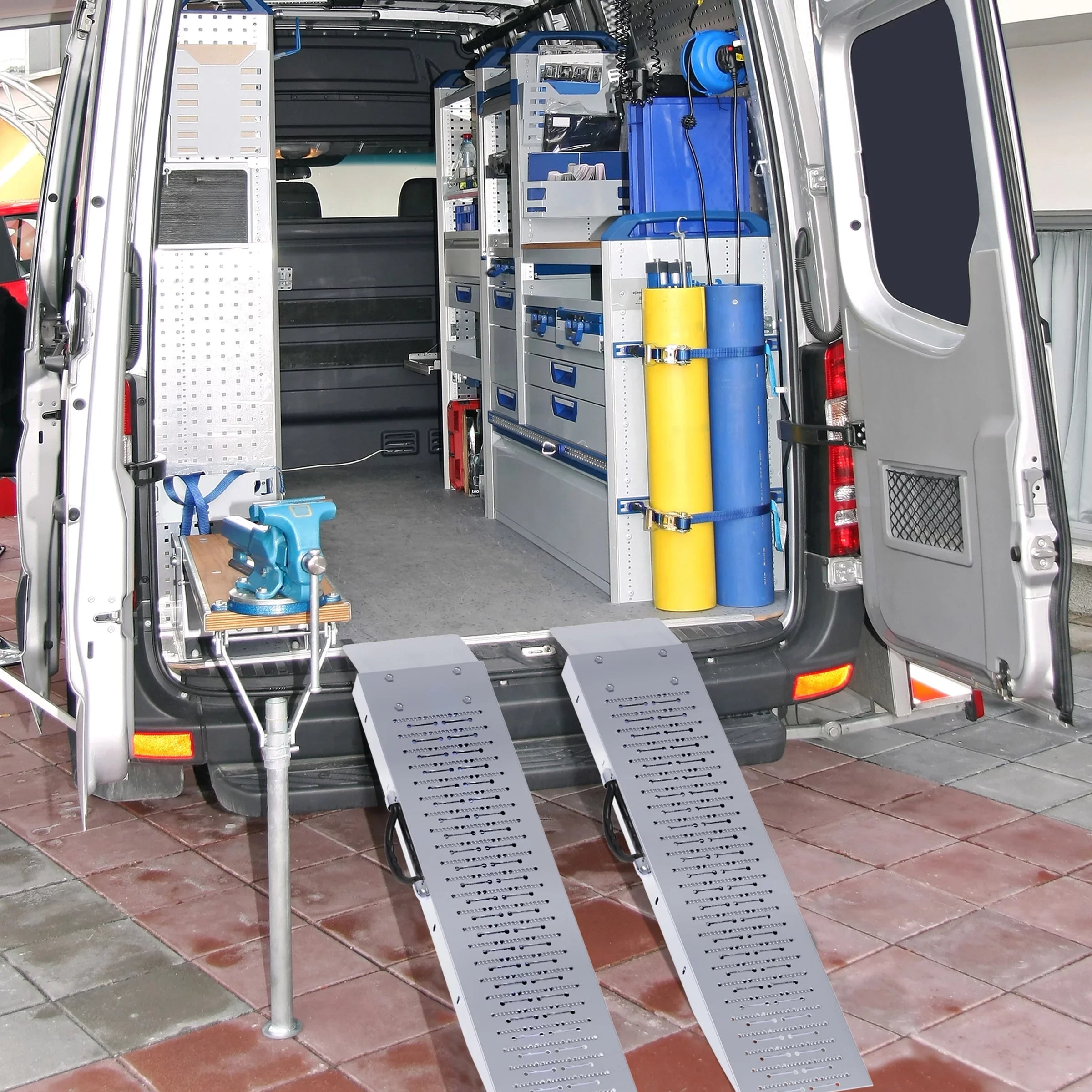 Use Combined Steel 1200lb Capacity and Motorcycles, Trailers, Loading Mowers, Pickup Ramp with More, for Ramps, ATVs, Carts Stalwart Trucks and Set