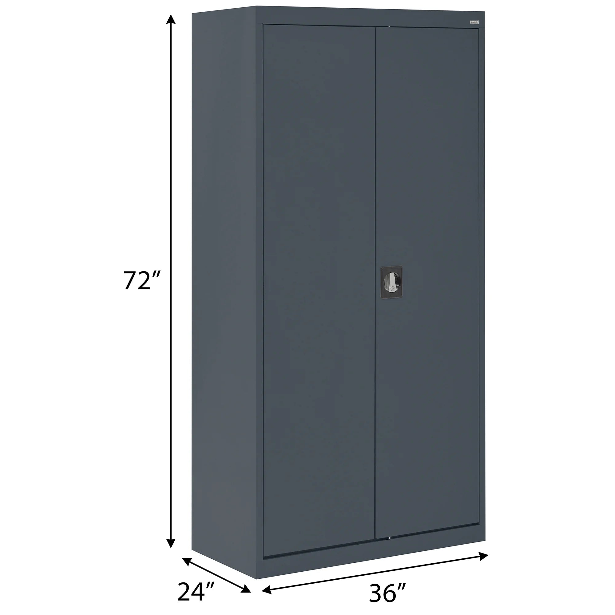 72"H, Charcoal Elite x Wardrobe x Adjustable 36"W Shelf, 24"D Cabinet Series with