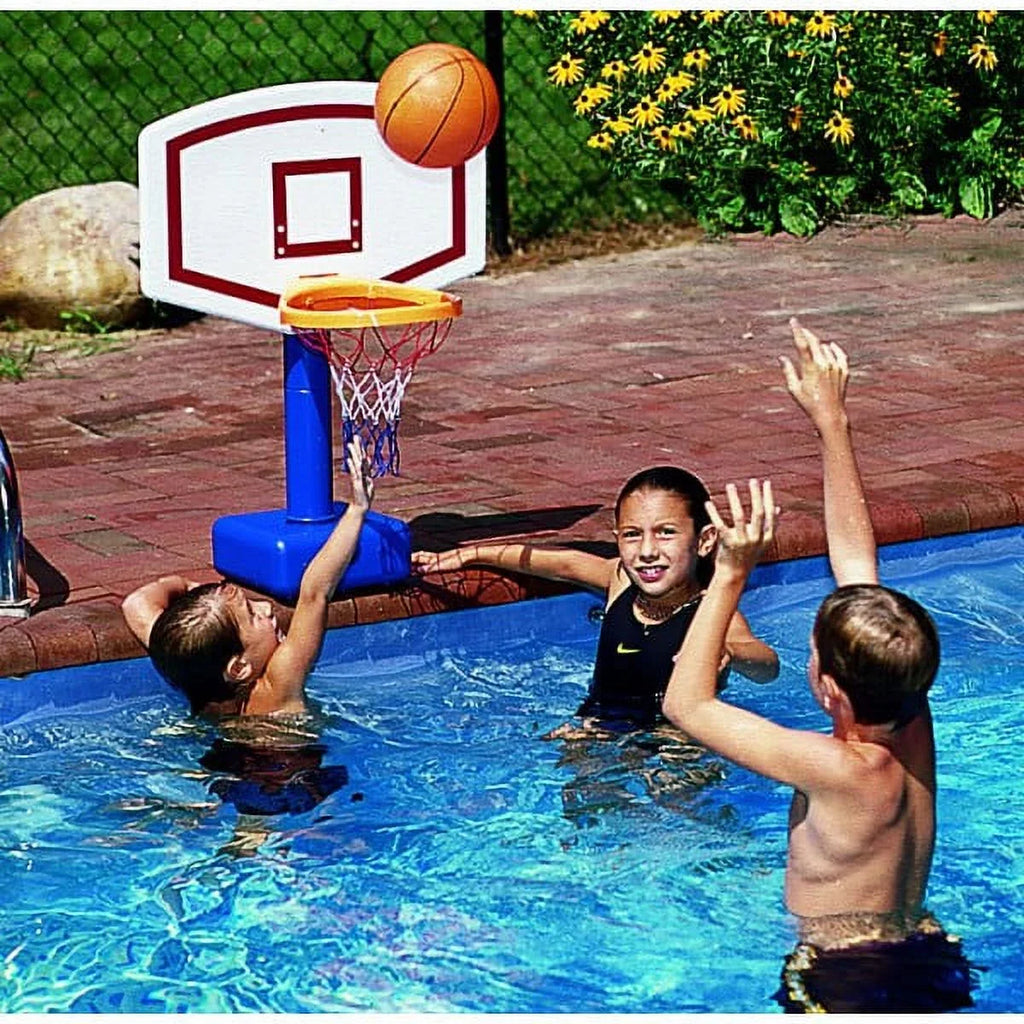 24" Blue Sports Water and Game Poolside Jammin Swimming Basketball White Pool