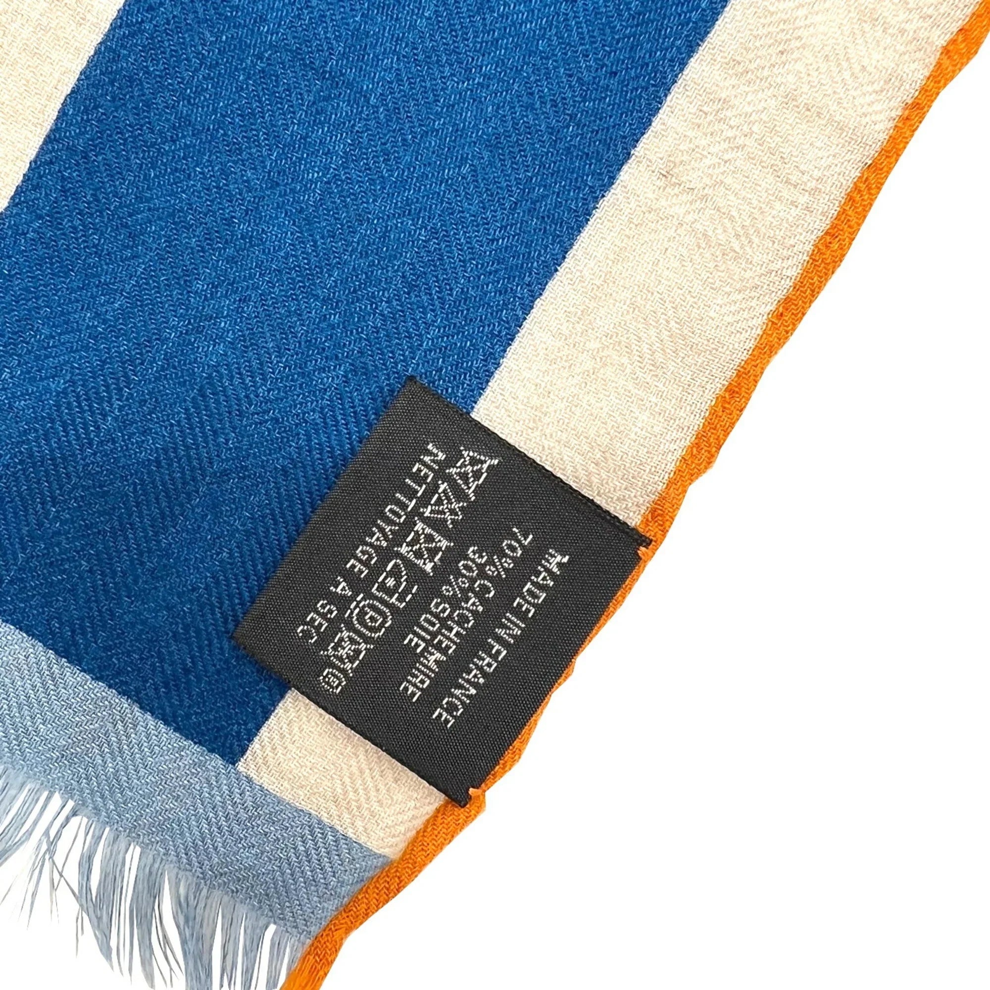 Marine Silk 22SS Scarf Stole (Like Women's Spring/Summer Natural Hermes Pre-Owned Cashmere Men's Jaune Rectangle Collection 2022 New) HERMES