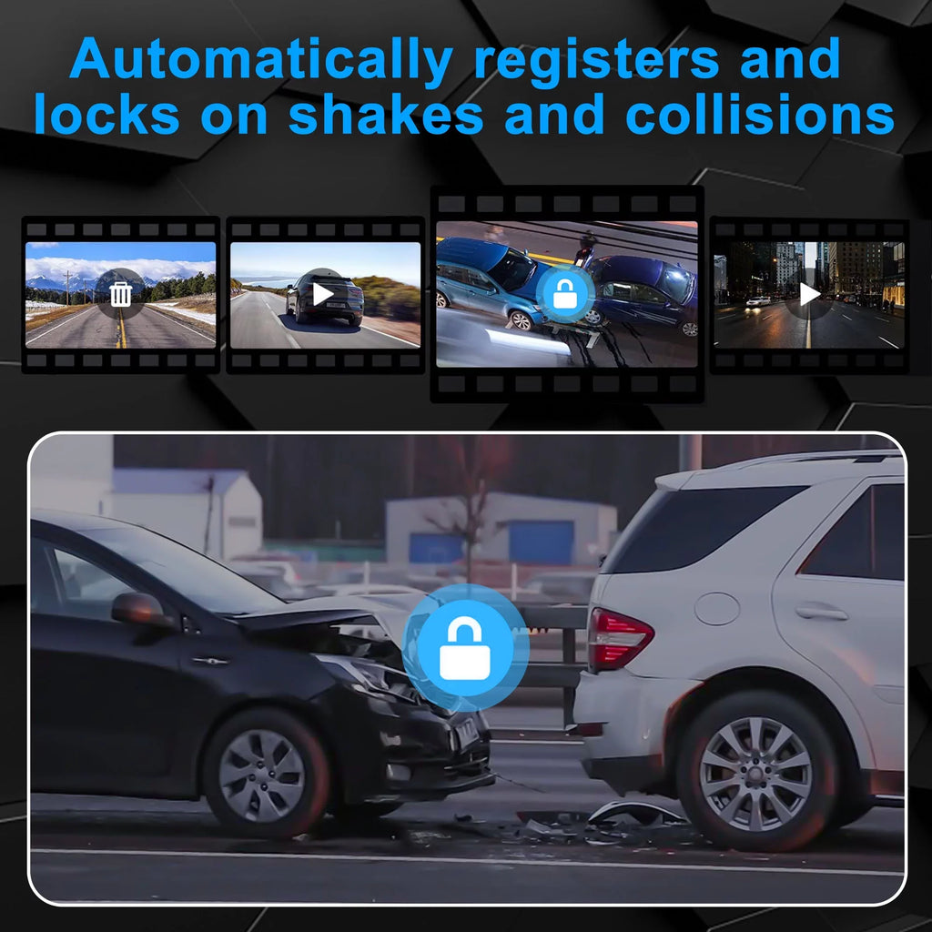 Cam Dash Car IPS View Recorder Vision, Touch TSV G-Sensor, Camera, 1080P Screen Camera, Mirror Dual Rear Night Backup Driving with