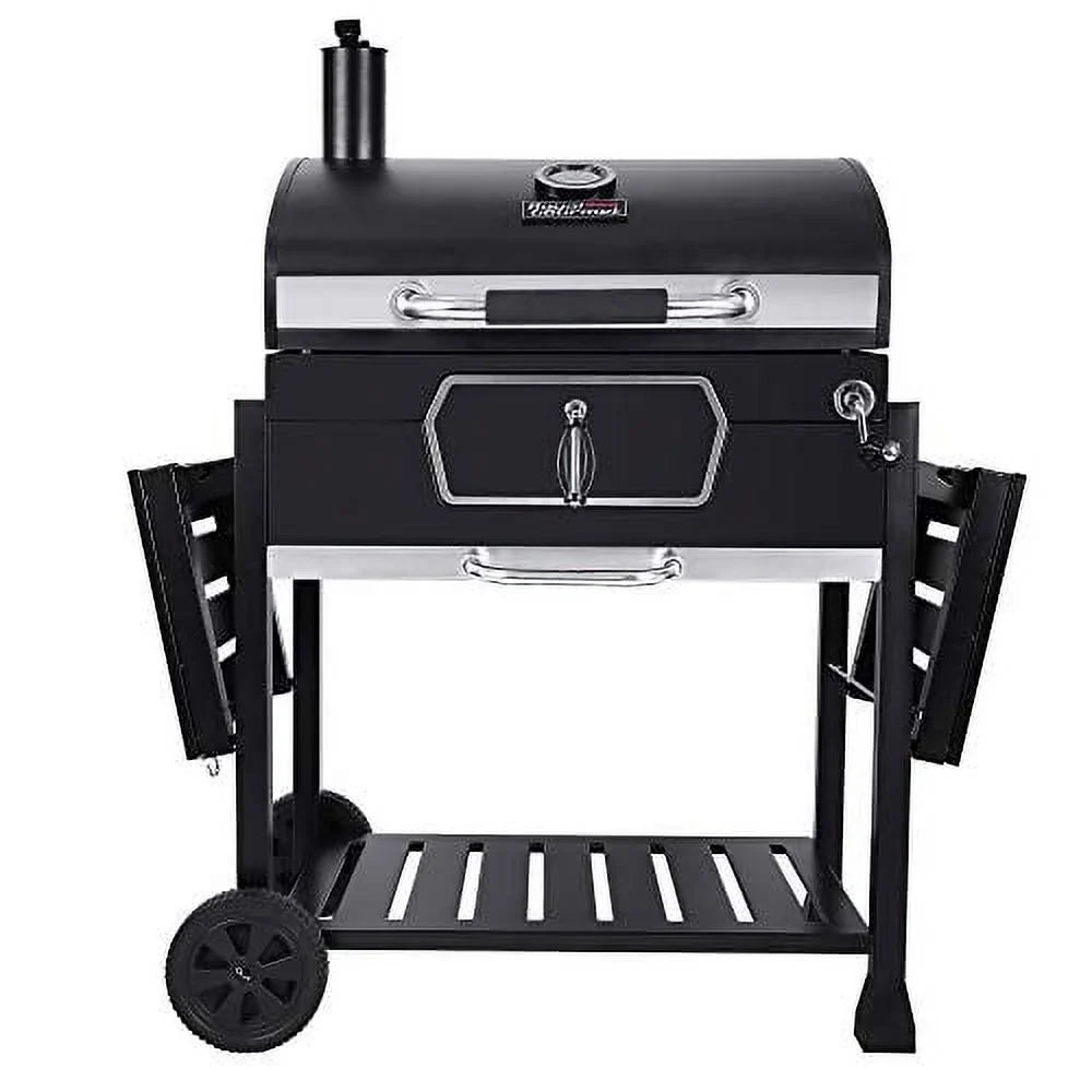 Picnic Smoker Charcoal Gourmet Patio Cooking, CD2030AN Deluxe Black, Grill, 30-Inch Backyard Camping BBQ Large Royal