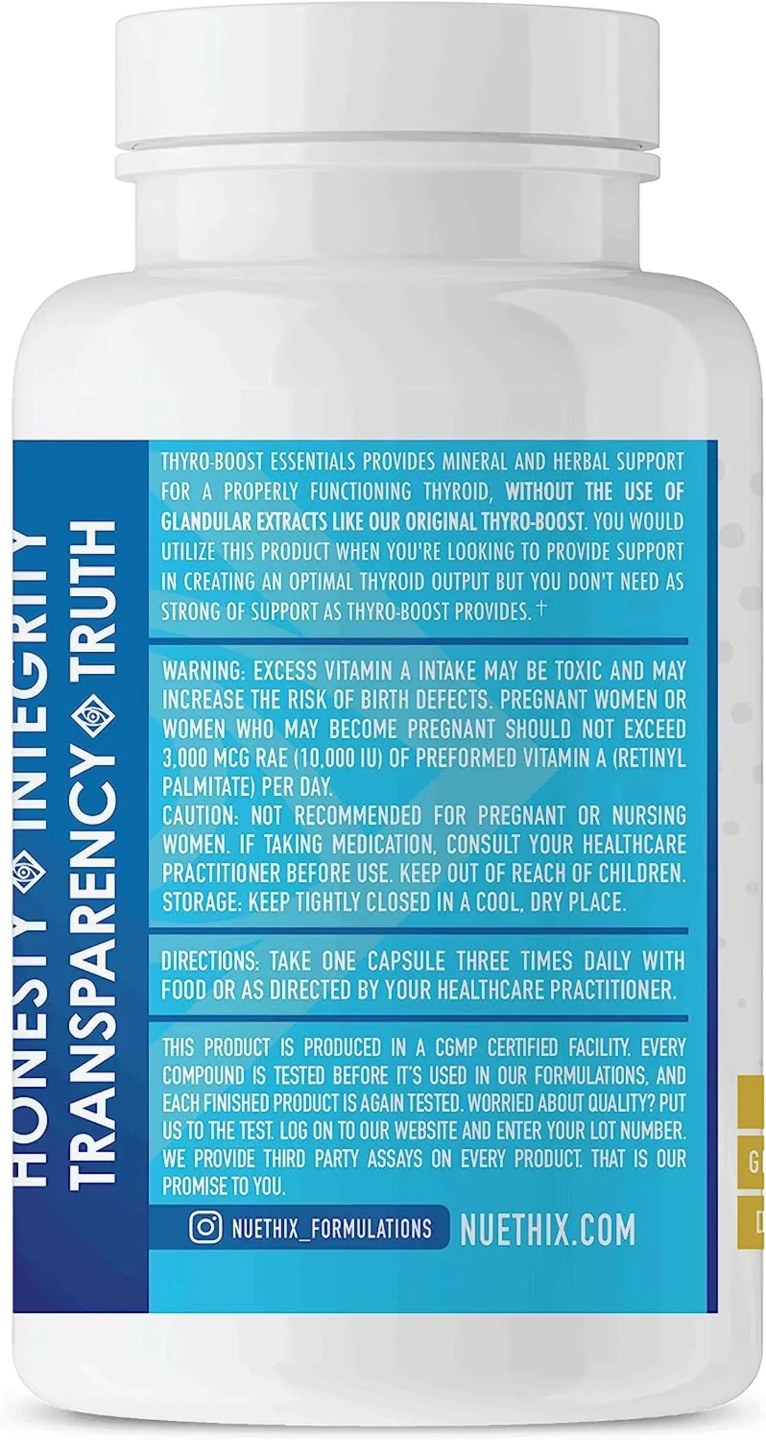 Optimal Support 90 Thyro-Boost with Essentials, Thyroid Non-Glandular Function, NuEthix Capsules