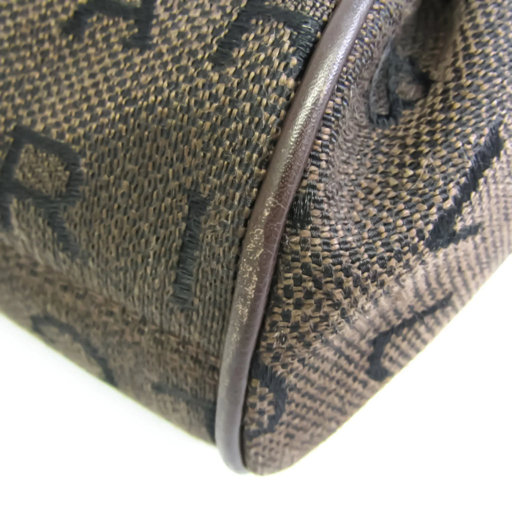 Logomania Women's Bvlgari Canvas Pre-Owned Handbag,Tote (Good) Brown Bag