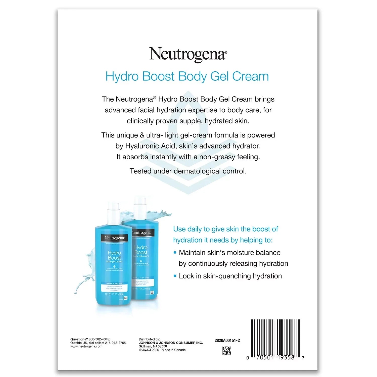 S Boost Cream (Pack Body Gel Absorbing Hydrating Fast Hyaluronic for Acid, 2) Hydro of Cream Neutrogena with Fragrance-Free