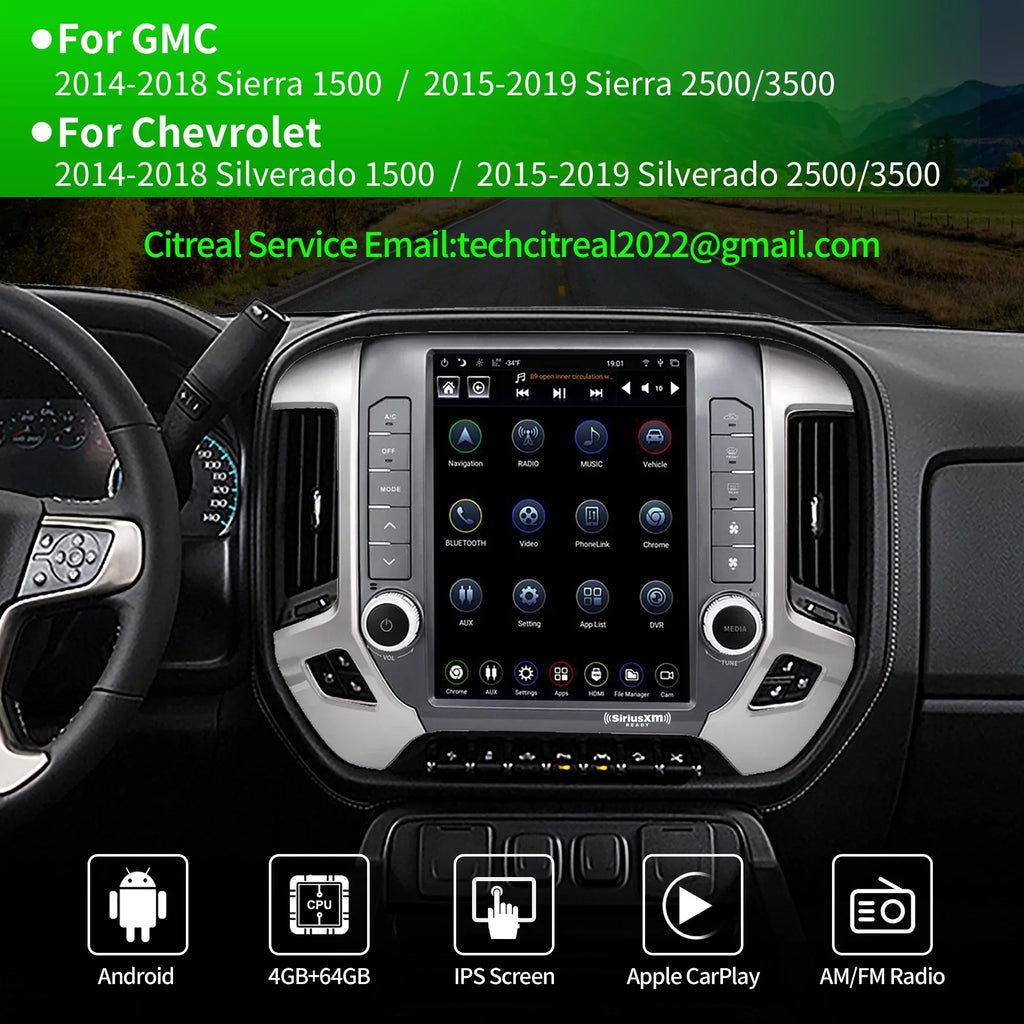 4G+64G 2014-2021 Apple SirusXm Silverado Carplay 2014-2019 Screen Navigator Linkswell Car Gen5 Replacement Auto radio GMC Raido Stereo GPS inch Android 12.1 Chevrolet for T-style Touch Truck