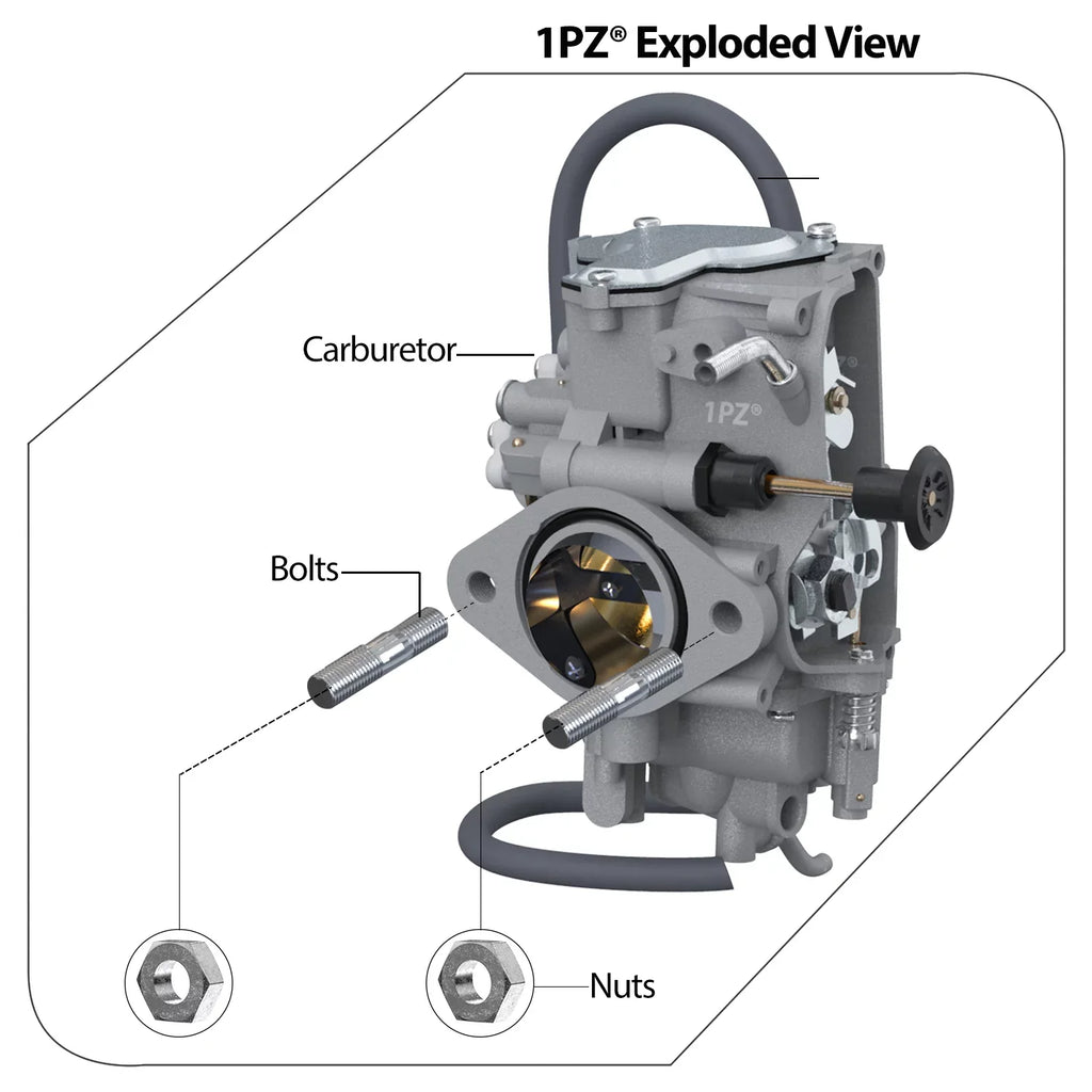 Carb Wolverine Carburetor 350 Yamaha for 1987-2004 W35-CA1 YFM35F 400 YFM350 1996-1998 Warrior YFM350X YFM400 Kodiak Bear 1PZ Big 4WD Replacement Moto-4