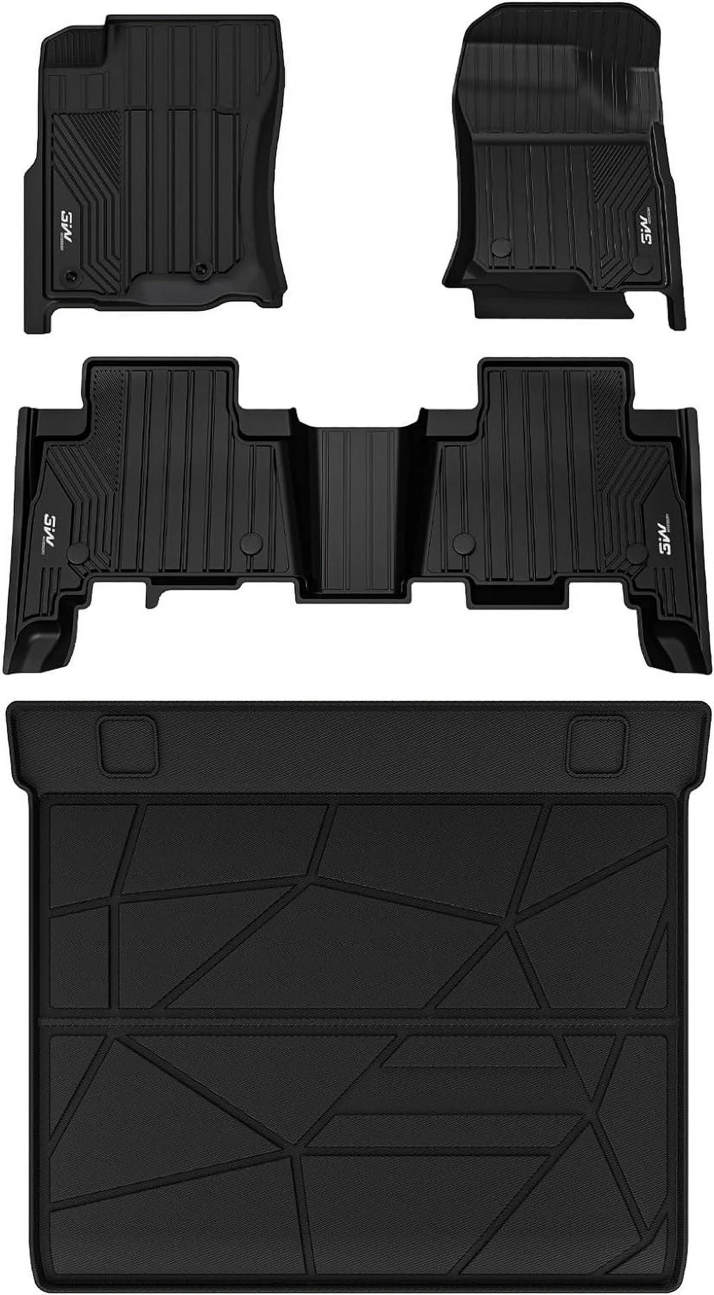 Mats Fit & 2013-2024/Lexus 4Runner 2014-2022 For and 3W Mat 1st Seat Black & 4Runner Toyota Custom Cargo Full Trunk & Floor Set Floor Liners 5 GX460 Fit Liner Car Mats Row 2nd GX460) for