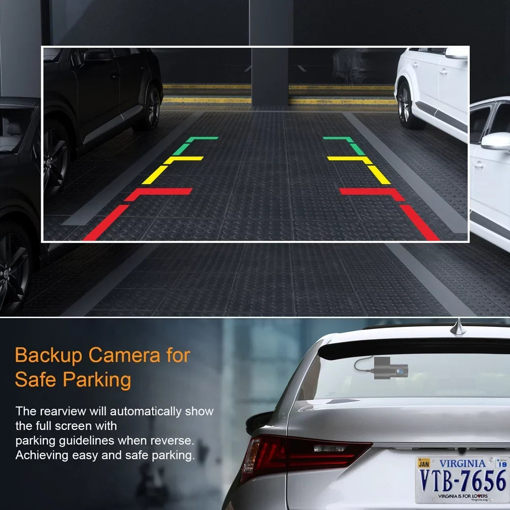 Loop Parking Rear Car TOGUARD IR Vision, GPS, Camera Cam Monitor, Night Dash Detection 3 G-sensor, Motion and Front 4K Dash Camera Recording, Rear with Channel Inside Front